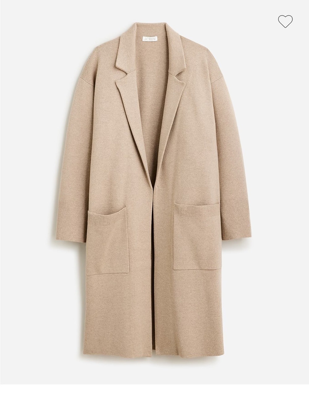 J. Crew Ella  Open-Front Trench  Sweater Blazer Merino Coat Beige Small fits M